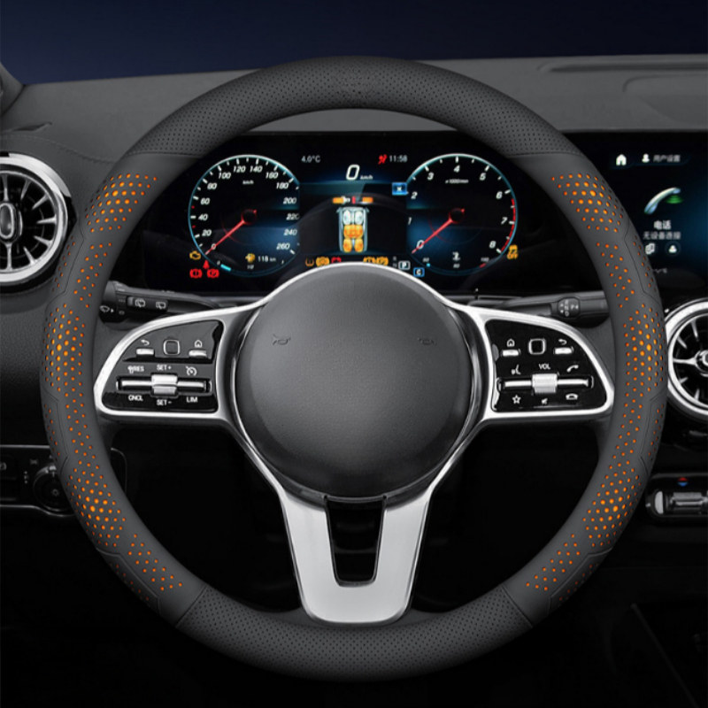 Car Steering Wheel Cover Anti Slip Breathable - O/D Type Nappa Leather Car Steering