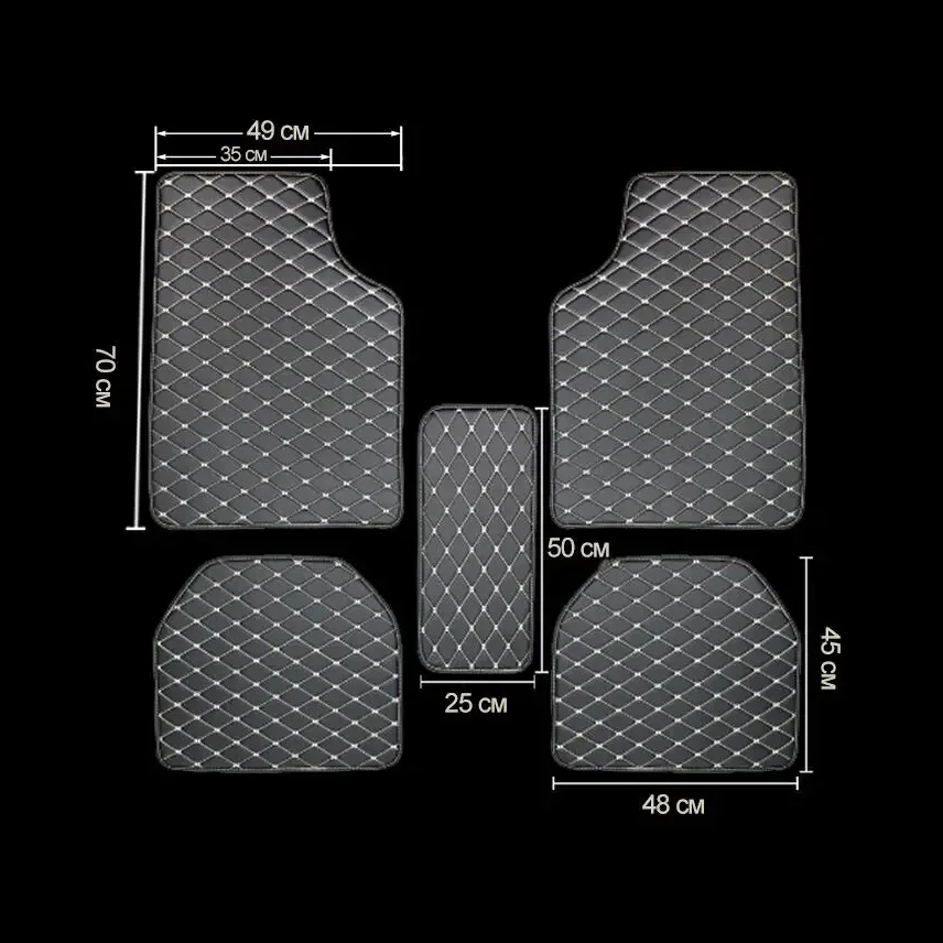 Car Floor Mats 5Pcs PU Leather - огляд і ціна Car Floor Mats Universal Waterproof Leather