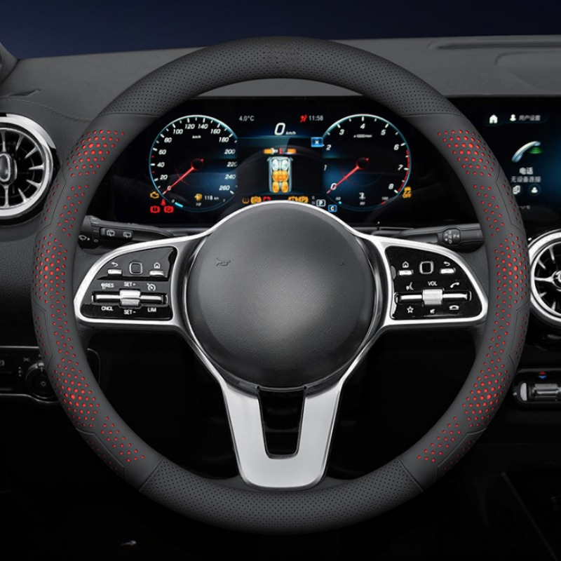 O/D Type Nappa Leather Car Ste - огляд і ціна Car Steering Wheel Cover Anti Slip Breathable