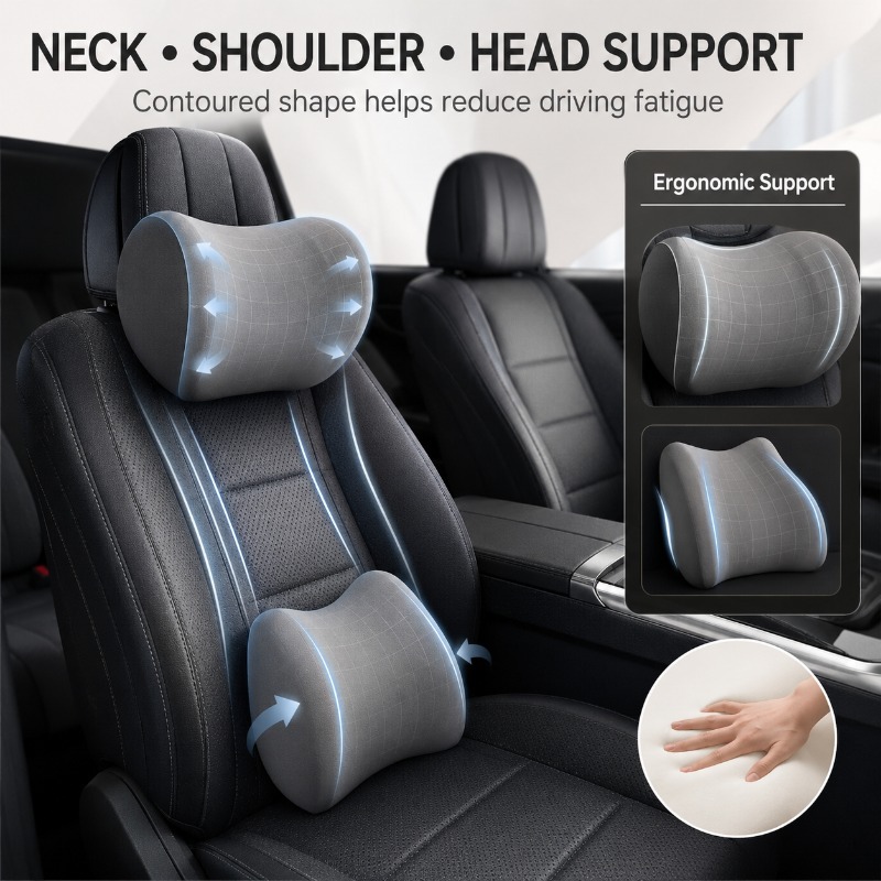 Car Headrest Neck Pillow and L - огляд і ціна Memory Foam Car Neck Pillow Lumbar Support