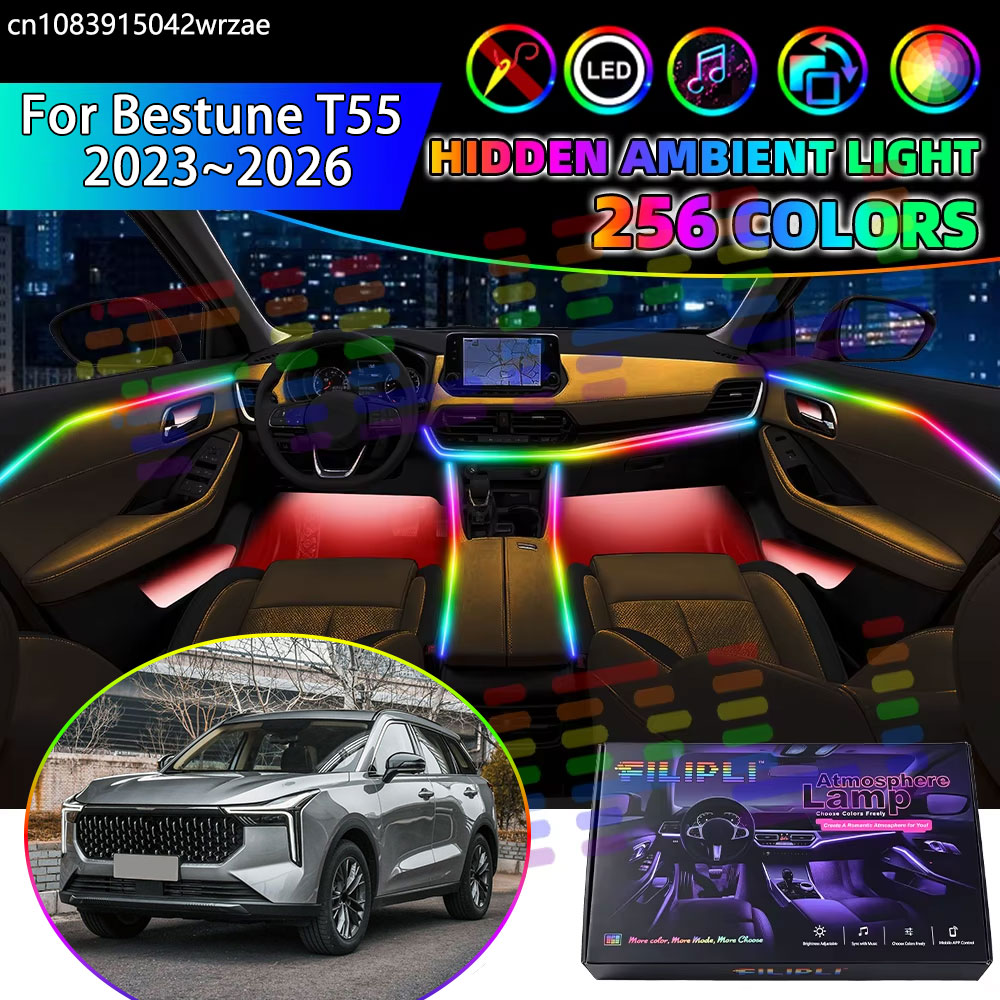 For Bestune T55 2023~2026 2024 - огляд і ціна Led Ambient Interior Car Lights App Control