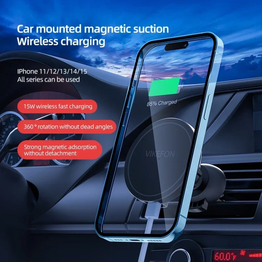Car Wireless Charger Magnetic  - огляд і ціна Magnetic Phone Holder For Car Vent