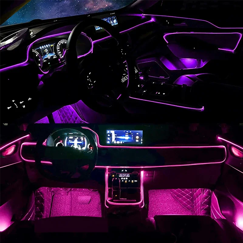 Flexible EL Wire Lights With A - огляд і ціна Led Ambient Interior Car Lights App Control