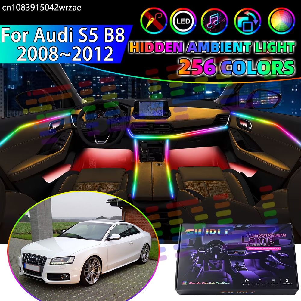 For Audi S5 B8 2008~2012 2009  - огляд і ціна Led Ambient Interior Car Lights App Control