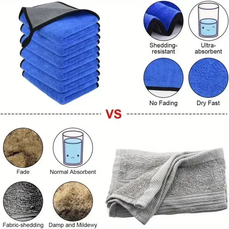 Car Wash Towel 1/5pcs Microfib - огляд і ціна Microfiber Car Drying Towel Super Absorbent
