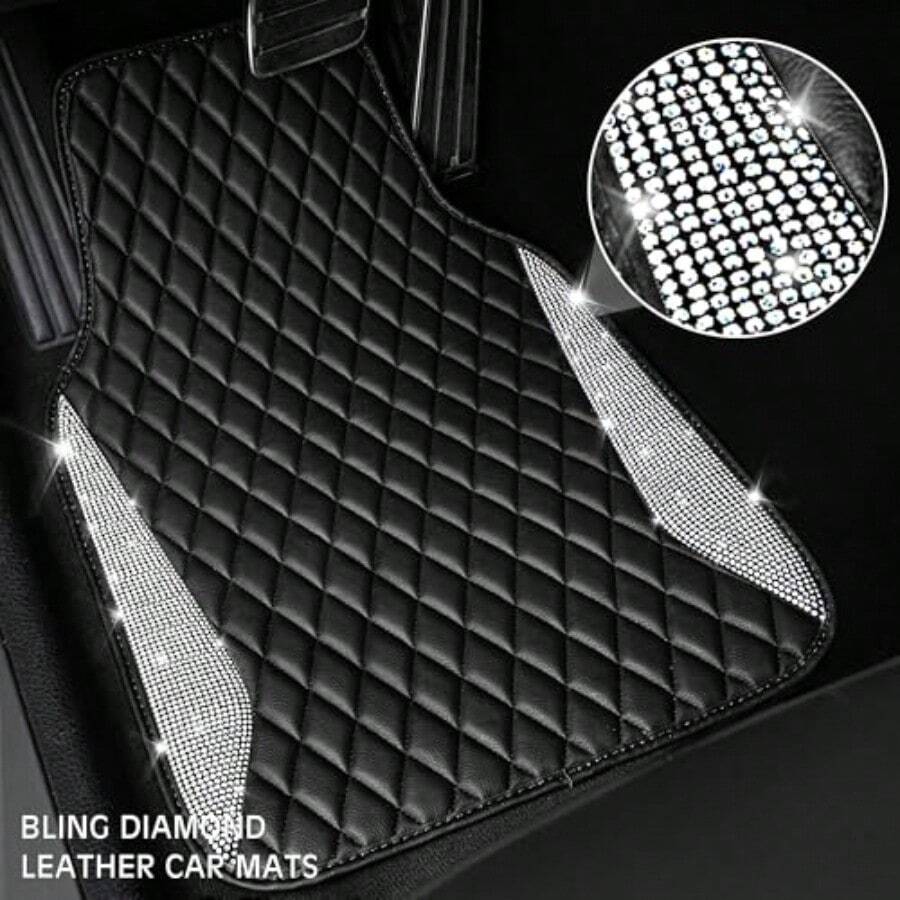 Leather Car Mats Shining Diamo - огляд і ціна Car Floor Mats Universal Waterproof Leather