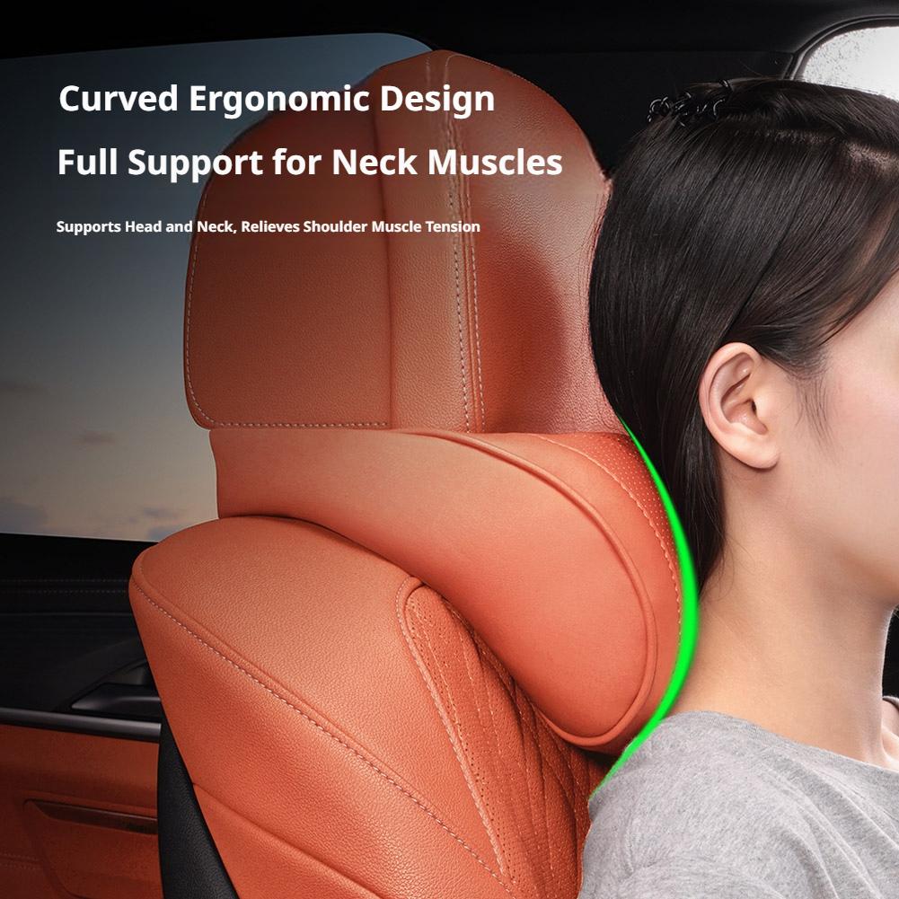 Luxury Leather Car Headrest Pi - огляд і ціна Memory Foam Car Neck Pillow Lumbar Support