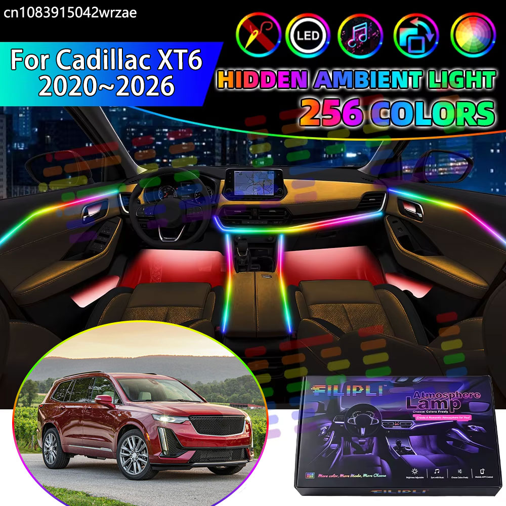 For Cadillac XT6 2020~2026 202 - огляд і ціна Led Ambient Interior Car Lights App Control